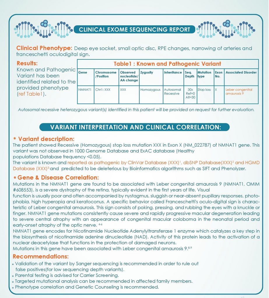 clinical diagnostic genetic testing ophthalmology
